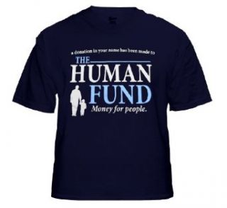 Seinfeld Tees   The Human Fund T Shirt #17 / #682 (Mens Large) (Navy Blue) Movie And Tv Fan T Shirts Clothing