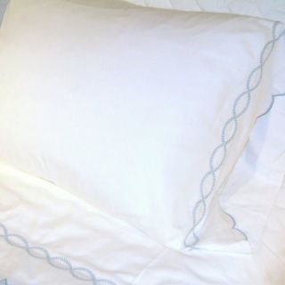 Caravelle Sateen Embroidered 400 Thread Count Sham in Garland Blue