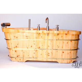 Alfi Brand 61 x 28 Free Standing Cedar Wood Bathtub   AB1136