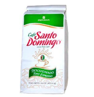 Santo Domingo Decaffeinated Espresso Coffee Cafe 1 Lbs.  Ground Coffee  Grocery & Gourmet Food
