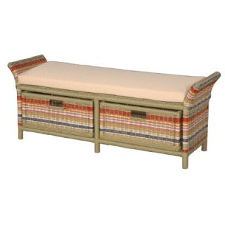 Jeffan Funstripes Wicker Storage Bench