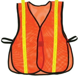 OK 1 687 Hook and Loop Style Orange Safety Vest with Lime Reflective, S/XL    