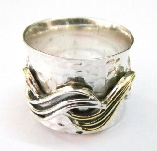SILVER BRASS COPPER SPINNER RING 925 SILVER JEWELRY HANDMADE RING SIZE 9 IAR1404 Jewelry