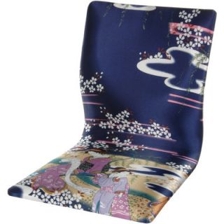 Oriental Furniture Tatami Indigo Geisha Meditation Fabric Lounge Chair