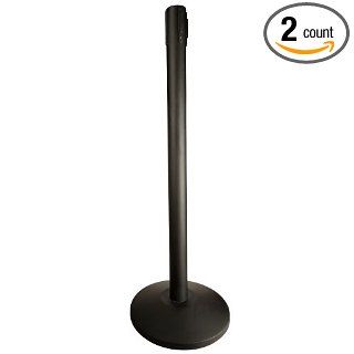 VIP STANCHIONS   Retractable Stanchion; Black Powder Coated with Red Belt   38 1/2" high; 24.2 lbs.   Black Powder Coat