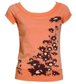 Blue Platypus Daisies French Terry Top Off Peach M