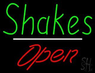 Shakes Script1 Open White Line Outdoor Neon Sign 24" Tall x 31" Wide x 3.5" Deep