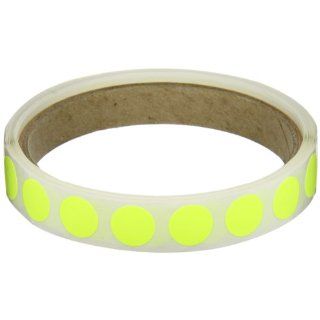 Aviditi DL690L Circle Inventory Color Coded Label, 1/2" Diameter, Fluorescent Yellow (Roll of 500)