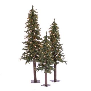 Vickerman Natural Alpine Green Artificial Christmas Tree with 450