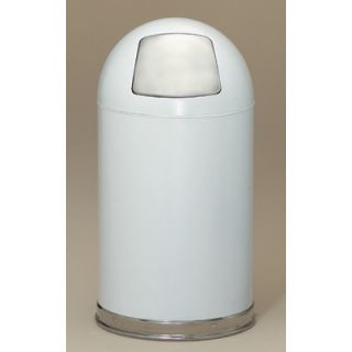 Witt Metal Series 12 Gallon Dome Top Trash Can in White