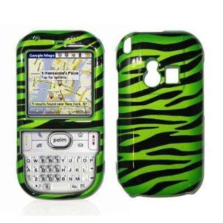 Neon Green and Black Zebra Stripes Design Snap On Cover Hard Case Cell Phone Protector for Palm Centro 690 [Accessory Export Packaging] Cell Phones & Accessories