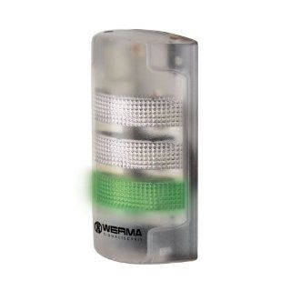 Werma 691 200 55 FlatSIGN Innovative LED Signal Tower with Transparent Housing and Buzzer, 24VDC, Green/Yellow/Red Tower Stack Lights