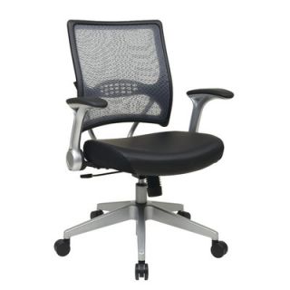 Office Star Air Grid Back Eco Leather Managers Chair with Flip Arms
