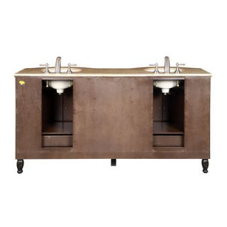 Silkroad Exclusive Kelston 72” Double Sink Cabinet Bathroom Vanity