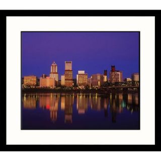 Great American Picture Portland Oregon at Night Framed Photograph
