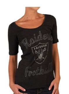 Junk Food NFL Oakland Raiders Football Charcoal Wash Baggy Juniors T Shirt Tee Clothing