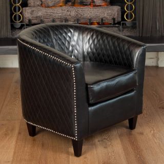 Alford Bonded Leather Quilted Club Chair