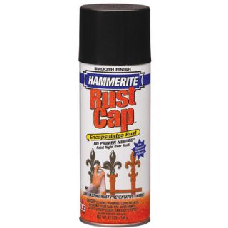 Masterchem 12 Oz. Hammerite Smooth Black Rust Cap Enamel Spray Paint