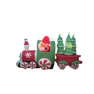 BZB Goods 8 Long Christmas Inflatable Santa Claus Driving Train
