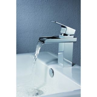 Sumerain Single Handle Deck Mount Waterfall Bathroom Sink Faucet with