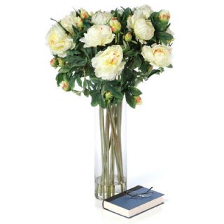 Nearly Natural Giant Peony Silk Flower Arrangement in White