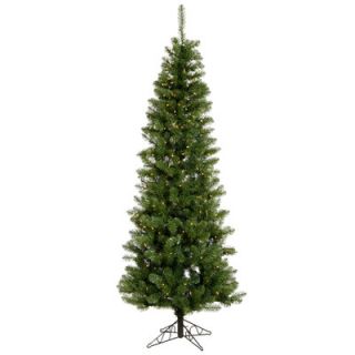Vickerman Salem Pencil Pine 9.5 Green Artificial Christmas Tree with