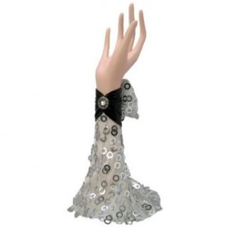 Elegant Ring Holder Hand Display Sequin Circles 8.5"H Silver Clothing