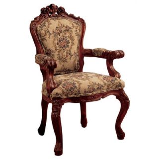 Design Toscano Carved Rocaille Fabric Arm Chair