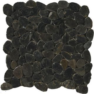Emser Tile Natural Stone 12 x 12 Flat Rivera Pebble Mosaic in Black