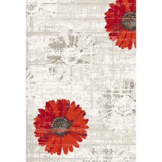 Infinity Ivory/Red Floral Rug