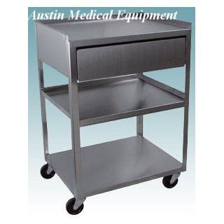 3 Tier New Stainless Steel Cart with Drawer from AME Health & Personal Care