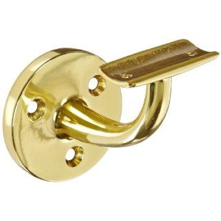 Rockwood 701.3 Brass Hand Rail Bracket with Fasteners for Metal Rail, 2 13/16" Diameter Base, 3 1/2" Projection, Polished Clear Coated Finish Industrial Hardware