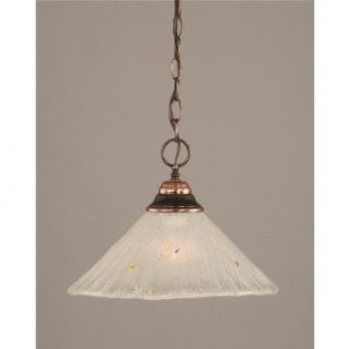 1 Light Any Chain Pendant Finish Black Copper, Size 12" W, Shade Color Frosted Crystal Glass   Ceiling Pendant Fixtures  