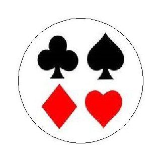 PLAYING CARD SYMBOLS 1.25" Magnet ~ Cards Deck Pack   Spades Hearts Diamonds Clubs  Refrigerator Magnets  