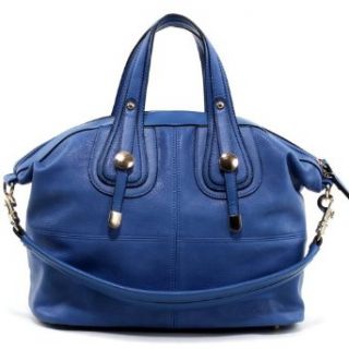 Women'S Classic Faux Leather Satchel W / Bonus Carrying Strap   Blue Clothing