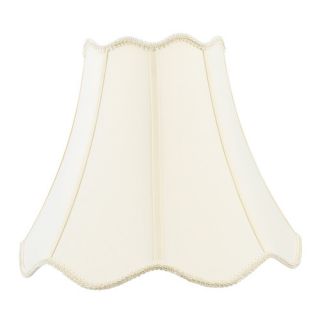 Top and Bottom Scallop Shantung Silk Bell Lamp Shade with Fancy Trim