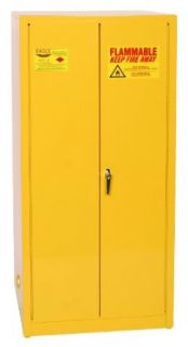 Eagle 1962 Safety Cabinet for Flammable Liquids, 2 Door Manual Close, 60 gallon, 65"Height, 31 1/4"Width, 31 1/4"Depth, Steel, Yellow