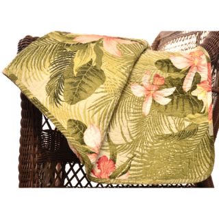 Tropical Orchid Cotton Quilted Throw