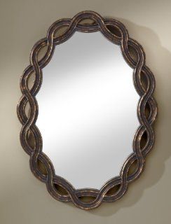 Murray Feiss MR1163GEBY Charmed 34" High Oval Mirror, Golden Ebony   Wall Mounted Mirrors