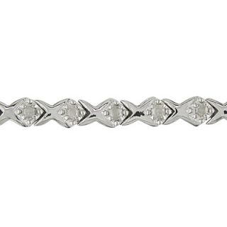 Amour Sterling Silver Round Cut Diamond Bracelet