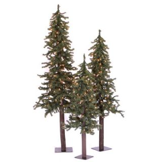Natural Alpine Green Artificial Christmas Tree with 185 Clear Lights