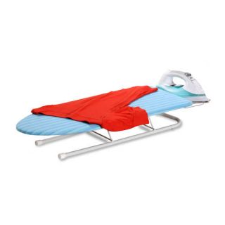 Tabletop Ironing Board with Retractable Iron Rest in Aqua Blue and