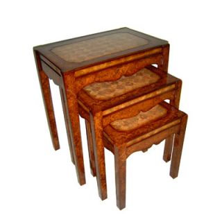 Cheungs Wooden Treasure Chests with Tray in Brown (Set of 3)