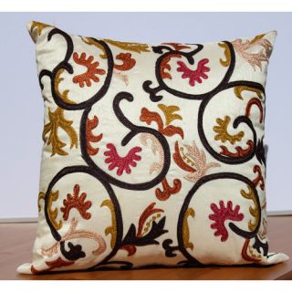Auburn Textile Embroidered Accent Pillow
