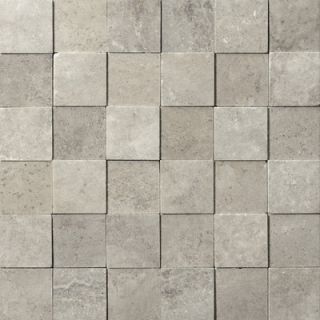 Emser Tile Natural Stone 12 x 12 3D Travertine Mosaic in Silver