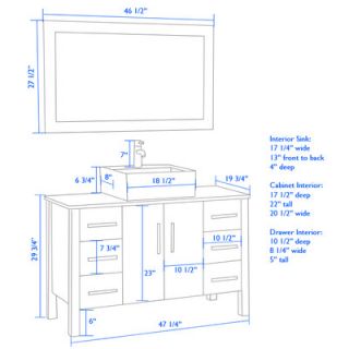 Cambridge Plumbing Magnolia 47 Single Bathroom Vanity Set