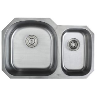 Kraus 31.5 x 20.5 6 Piece Undermount Double Bowl 16 Gauge Kitchen