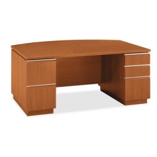 Bush Industries Milano 2 Double Pedestal Bow Front Desk with Optional