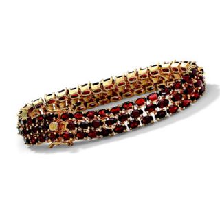 Palm Beach Jewelry 18k/Sterling Silver Garnet Bracelet