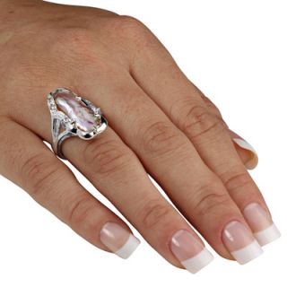 Palm Beach Jewelry Sterling Silver Mauve Biwa Cultured Pearl Ring